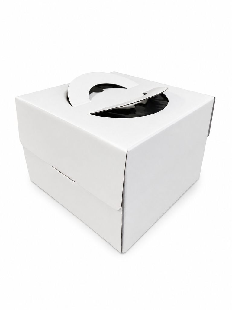 240mm (9½") White Cake Box with handle
