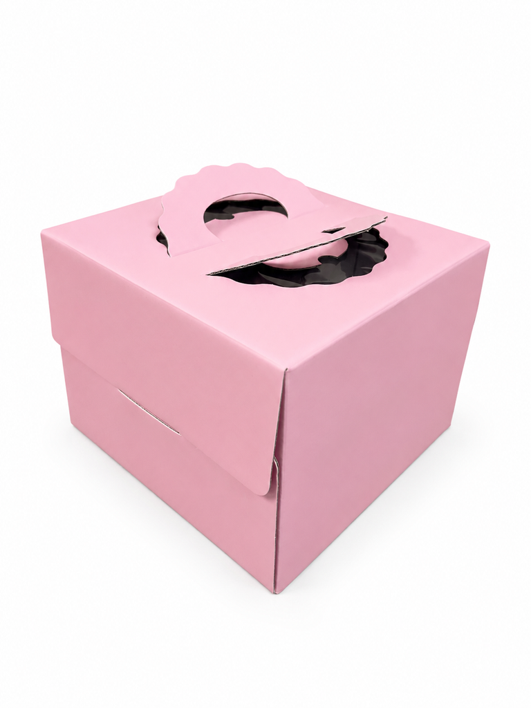 240mm (9½") Pink Cake Box with handle