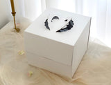 295mm (11⅝") White 2-tier Cake Box with handle