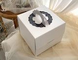 270mm (10⅝") White 2-tier Cake Box with handle