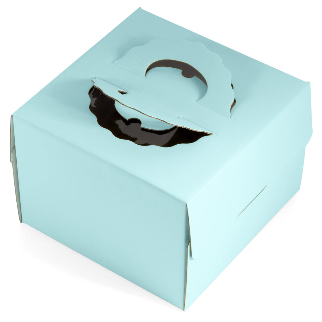 210mm (8¼") Mint blue Cake Box with handle