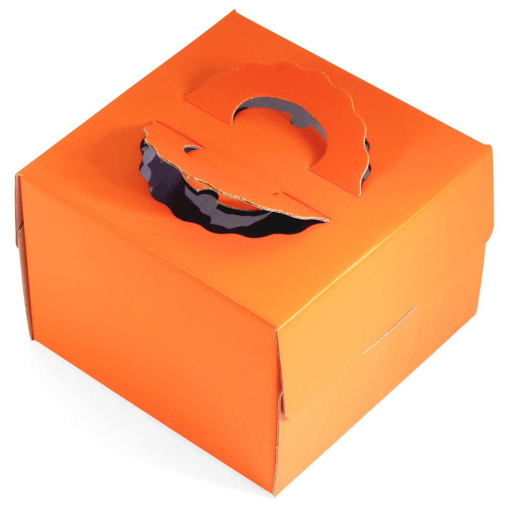 210mm (8¼") Orange Cake Box with handle