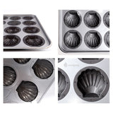 Commercial Silpap Silicone Coated Scallop Madelein Pan -24