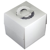 240mm (9½") White 2-tier Cake Box with handle